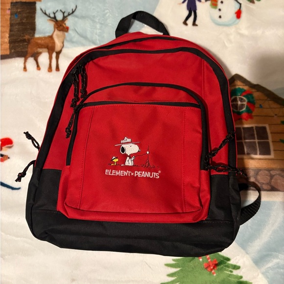 ElementxPeanuts Red Backpack - Picture 2 of 14